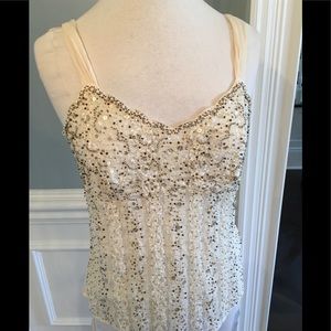 Ann Taylor Beaded & Lace Top Size M Adorable!!